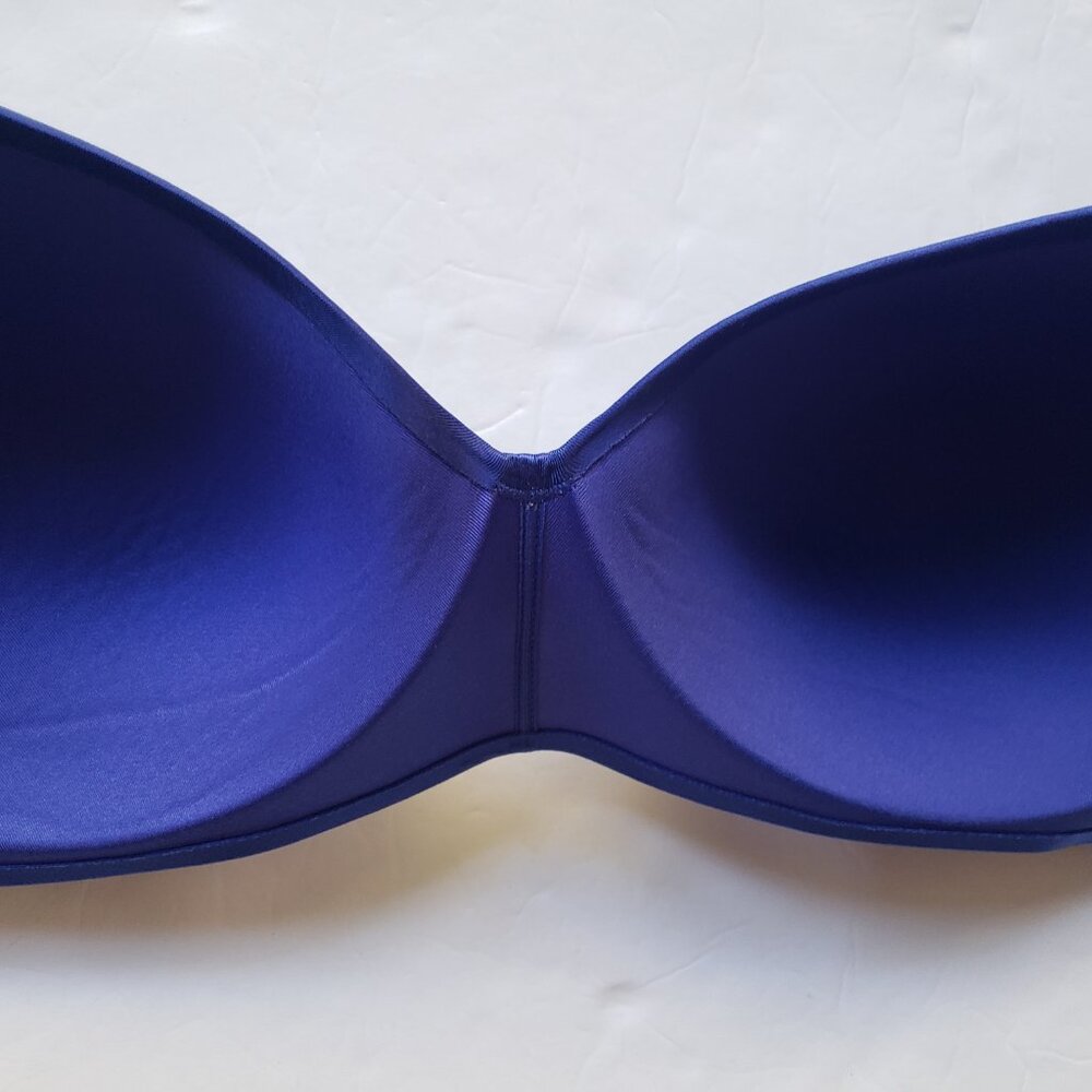 Soma Vanishing Back Wireless Lined T-Shirt Satin Bra In Majesty Blue View 5